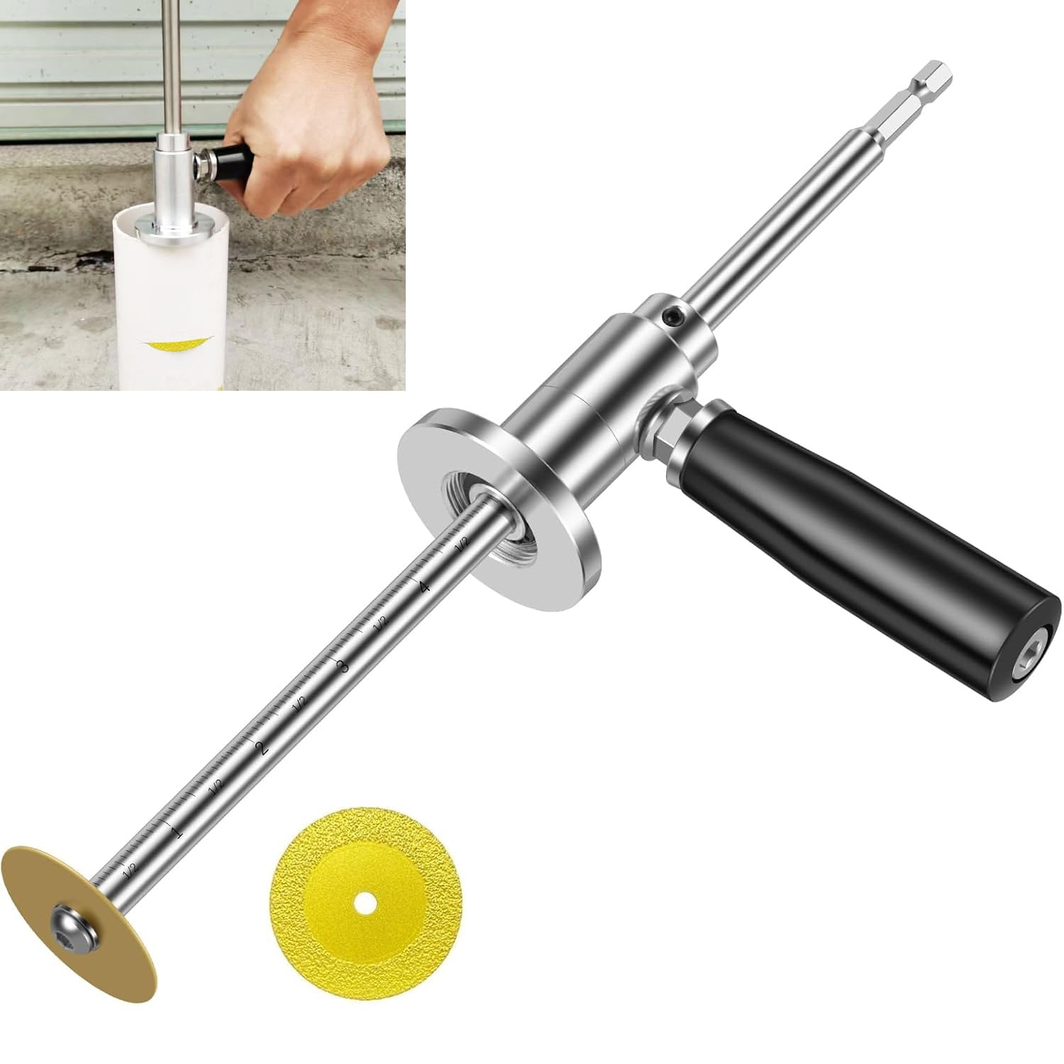 Pipe Driver Tool Diamond Grit Pipe Cutter Inside PVC Pipe Cutter 1-1/2 To 8 Inch ...