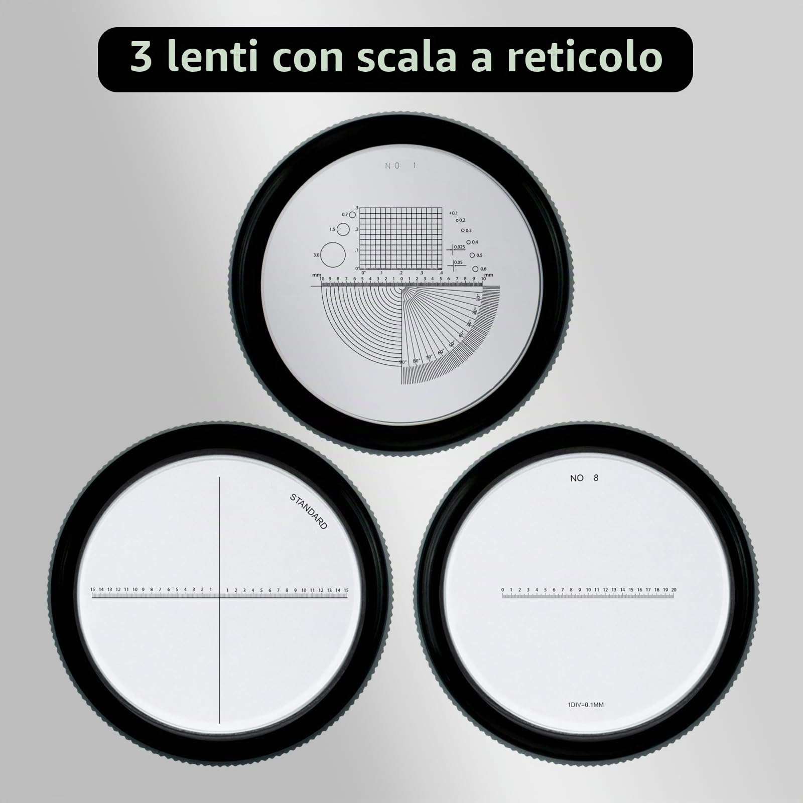 Lente d’ingrandimento per Gioiellieri 10x, Lente Portatile con 6 Luci LED e Scala in Vetro a 3 Misure, Lente Ricaricabile con Campo Visivo di 25 mm, per Gioielli, Gemme, Monete, Strumento per hobby