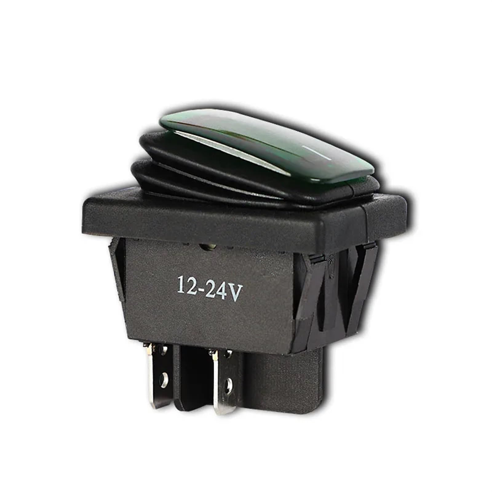 Interrupteur à bascule 12 V 220 V 4 broches marche/arrêt 250 V 4 broches 16 A 2 positions eau 20 A DC 24 V fusée 22 mm interrupteur KCD4 RL2 2X1N 10 pièces(Black Switch)