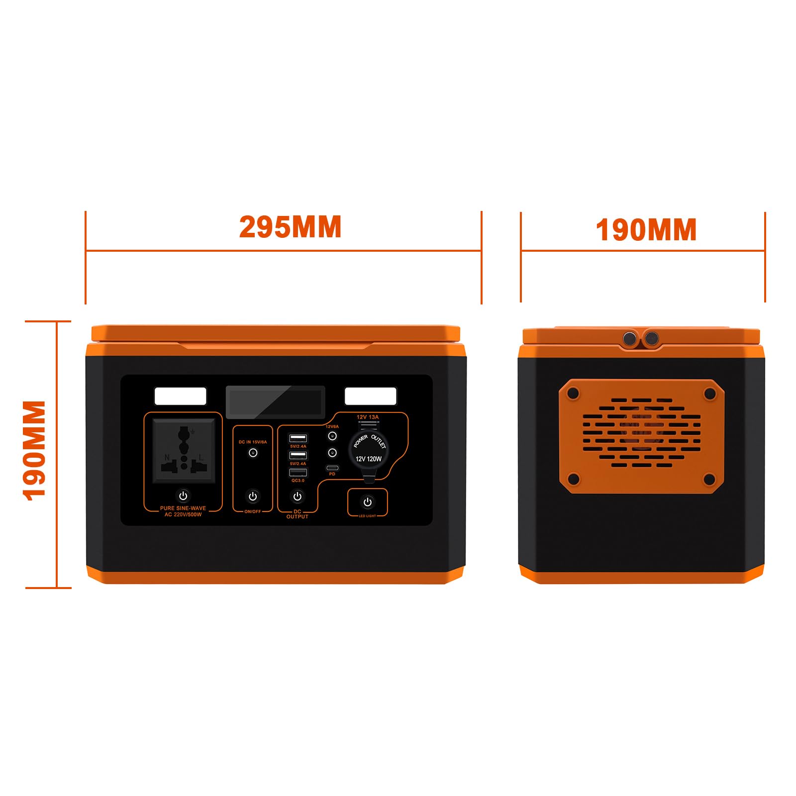 Tragbare 500W Solar Generatoren Solargenerator 220V/500W AC, USB, PD Ausgang Notstromaggregat für Home Outdoor Camping Wohnmobil Reisen（EU-Typ-C-Stecker）