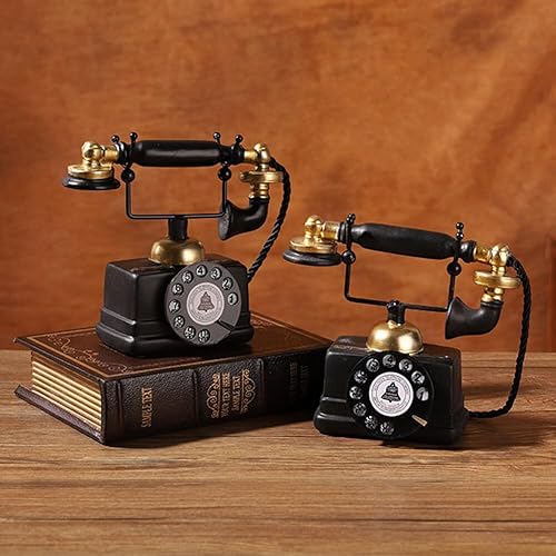 Miniatura 7 de Eforcase Teléfonos retro creativos decorativos modelo de teléfono decoración de pared de teléfono, decoración de teléfono giratorio de resina