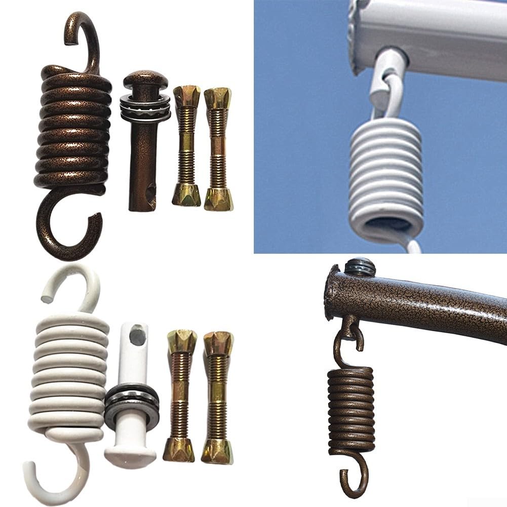 Gancho de resorte para silla colgante, kit de suspensión de resorte resistente para elevación del hogar como soportes de silla colgantes, columpios de entrada (marrón)