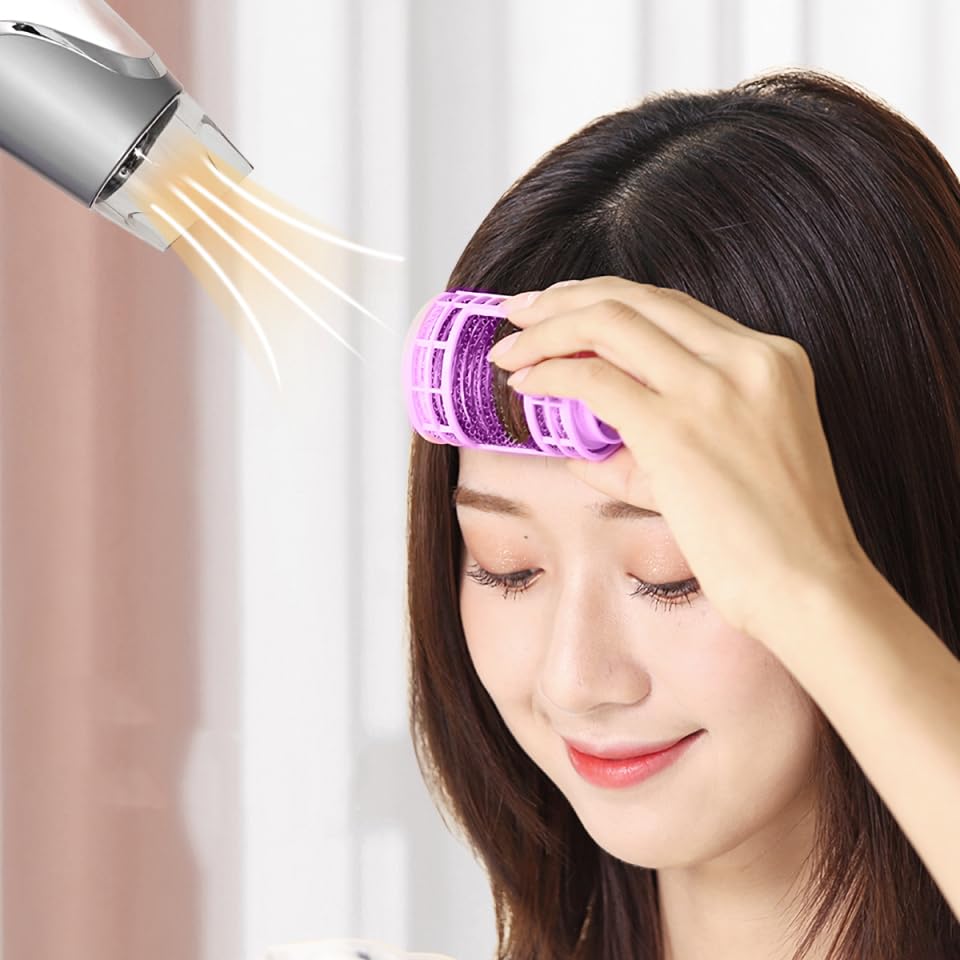 Beaupretty 20 Pcs Self Grip Plastic Hair Rollers - No Heat Curlers for Voluminous Hairstyles