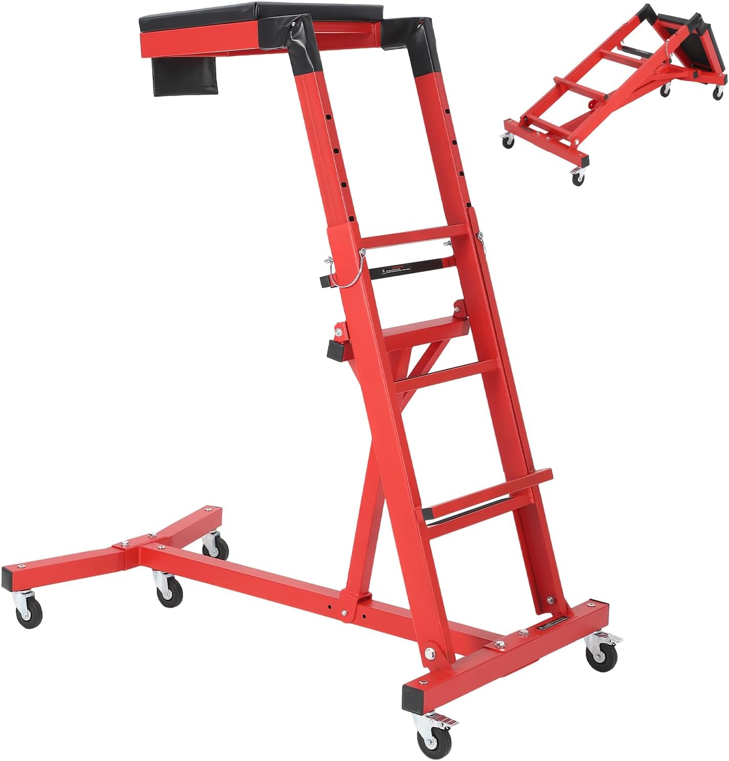 PeakPursuit 400LBS Engine Creeper for Trucks, High Top Over Engine Creeper, Adjustable Height 51-71in,Easy to Fold,Back-Saving for Mechanics Long Time and Lifted Automotive Repair