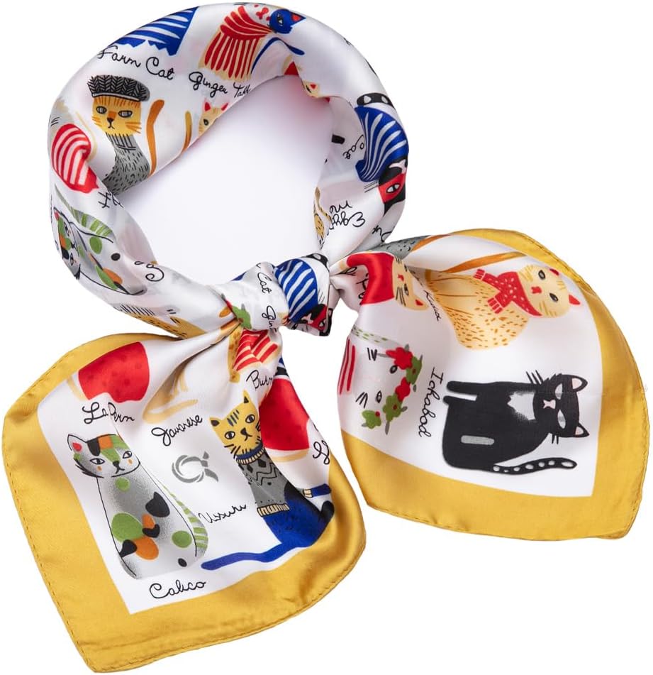 27 inch Silk Feeling Scarf Medium Square Satin Head Scarves Fashion Neck Scarfs for Women