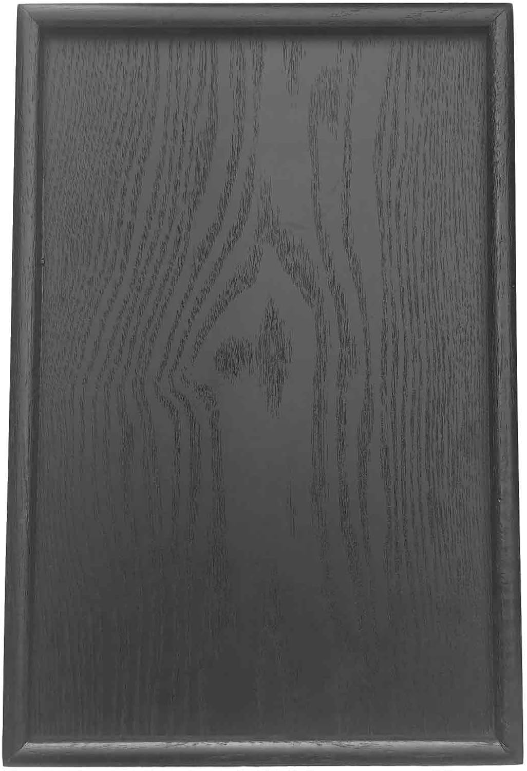 12x8 Inch Black Wood Serving Tray with Raised Edges, Rectangle Decorative Platter for Kitchen Home Decor, Wooden Charcuterie Board for Snacks Appetizers Coffee Tea Breakfast Food Display
