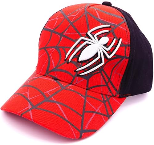 Marvel Sombrero de Spiderman para niños, gorra de béisbol transpirable de Spiderman para niños pequeños, niños de 3 a 9 años