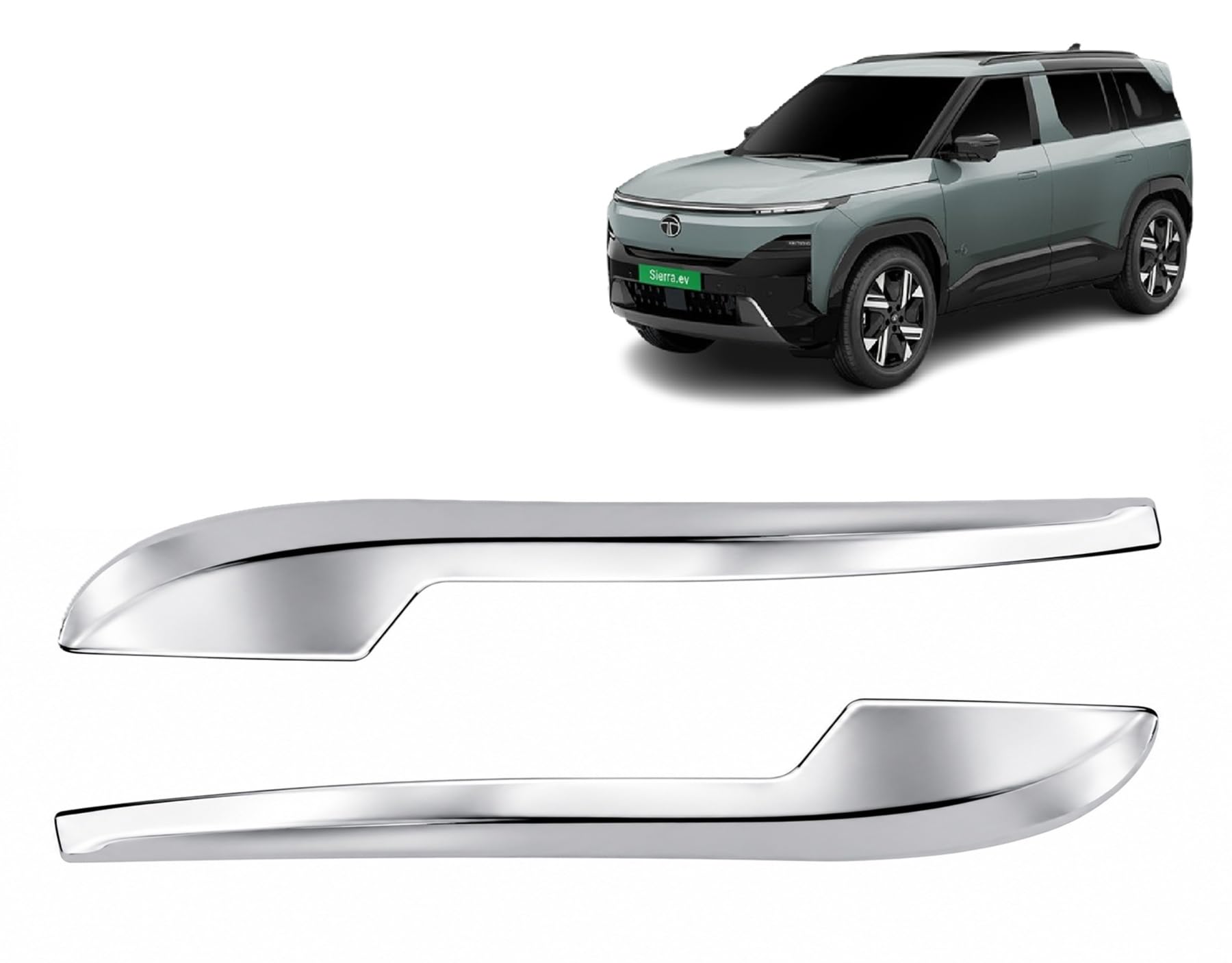Car Chrome Side Mirror Cover Garnish for Sierra EV 2026 Year All Models ORVM Sash Mirror Chrome Trim Car Accessories 2026 | Set of 2 pcs-picture-35