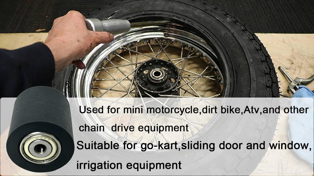 Mechanical Pulley Bearings,Roller Idler Bearing Pulley，Chain Pulley,Tensioner Pulley Guide,Suitable for Street Bikes and Motorcycles