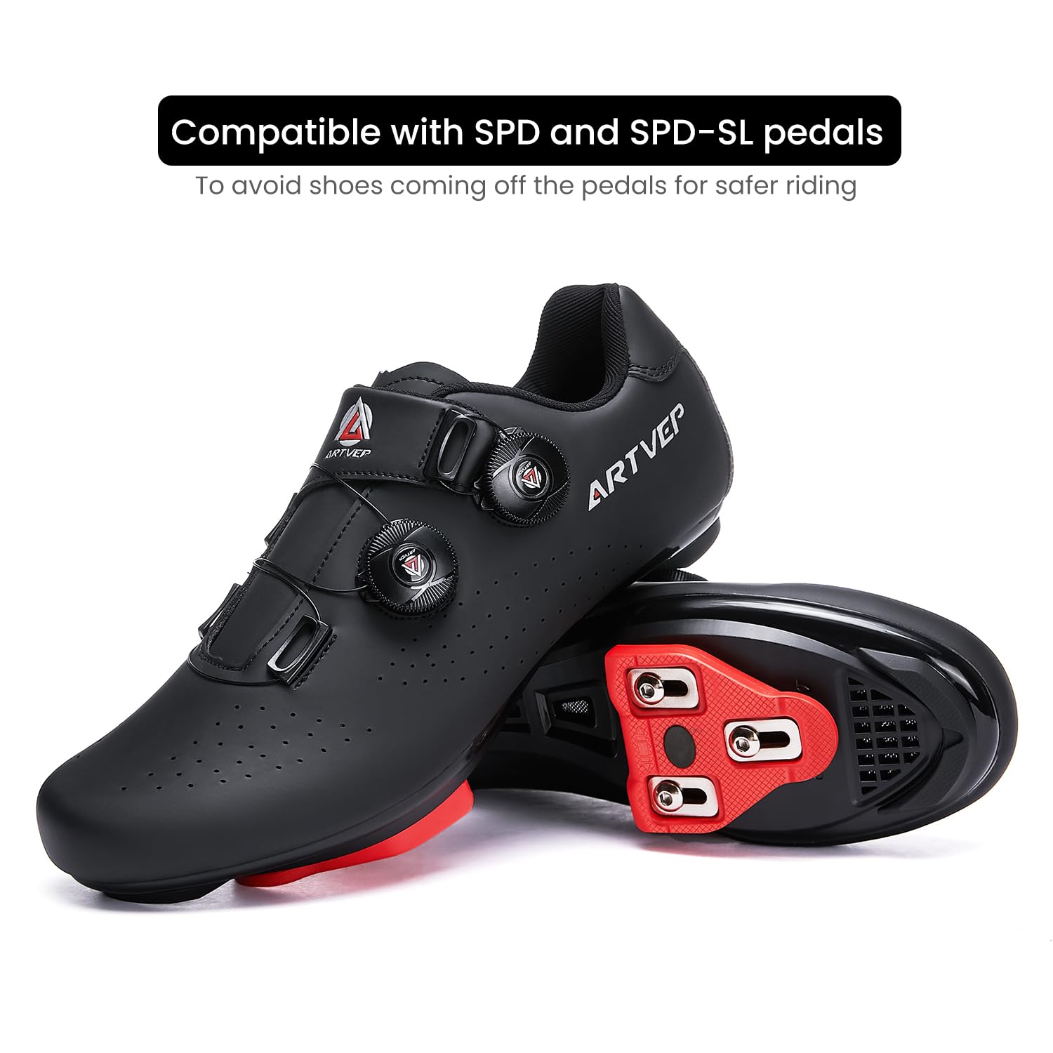 Scarpe da Ciclismo da Uomo Scarpe da Bici da Strada Compatibile con SPD e Delta Blocco Pedale Scarpe da Bicicletta Compatible with Peloton Antiscivolo Traspiranti