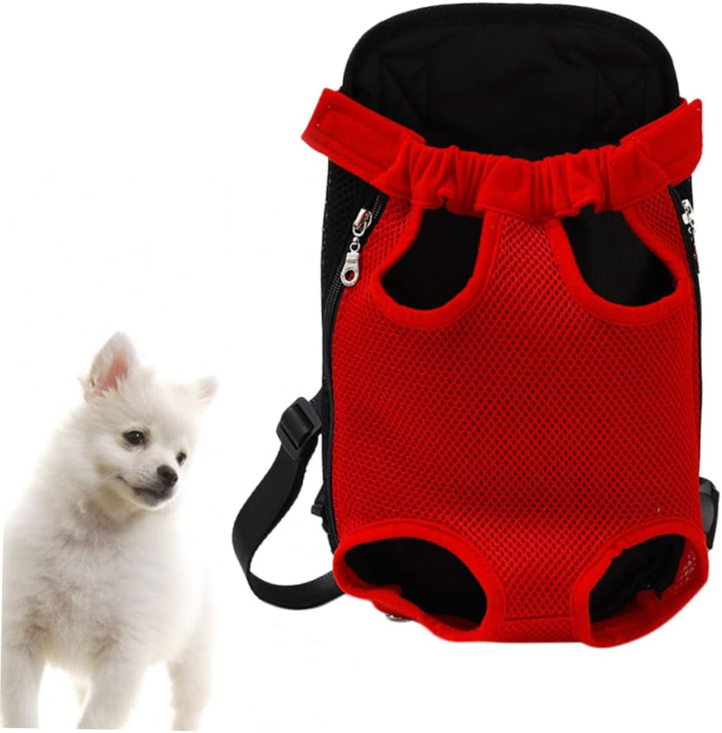 Abaodam 1pc Pet Travel Backpack Dog Cat Chest Bag Portable Outdoor Storage Bag Elastic Neckband Breathable Mesh Safe and Comfortable for Pet