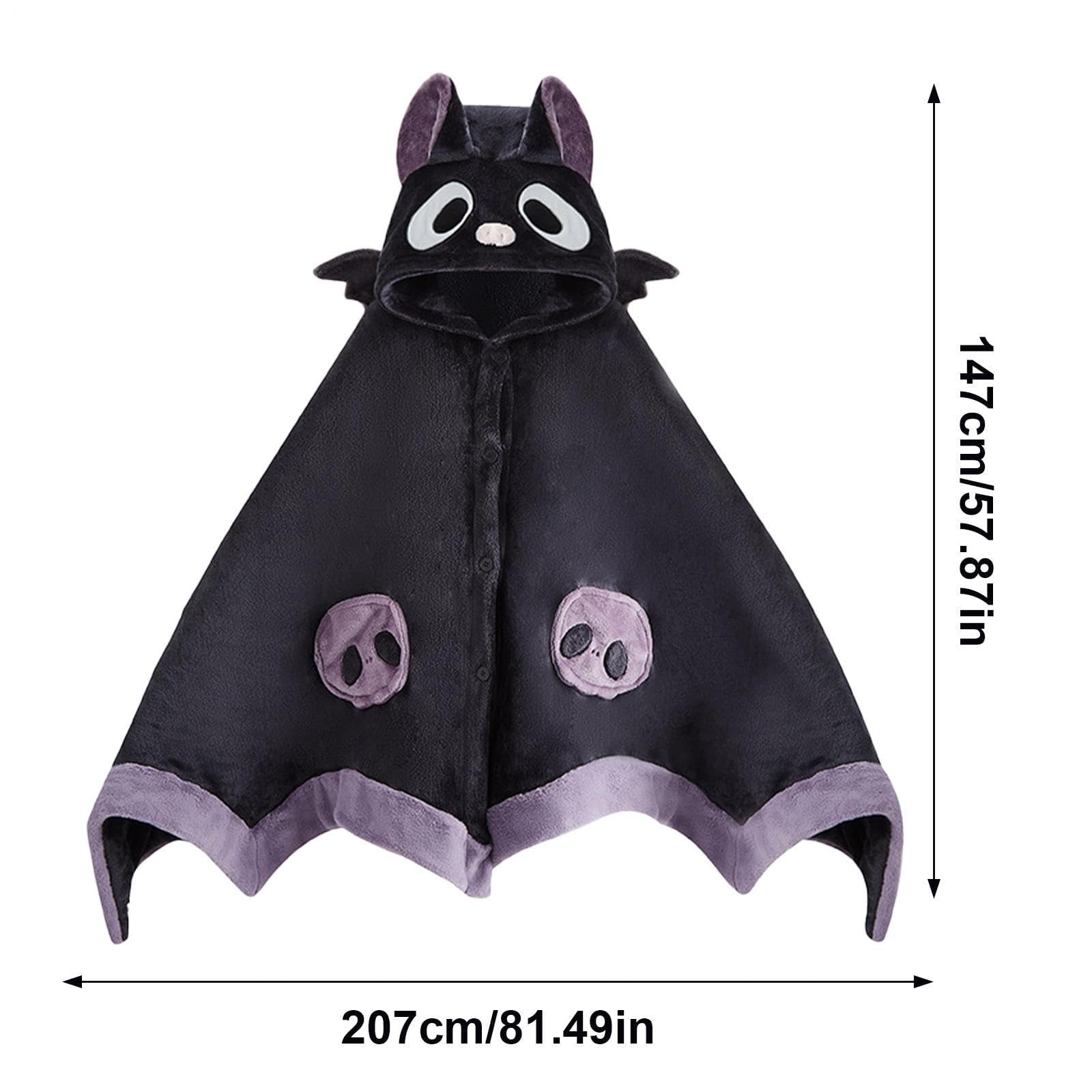 Kreskówkowa nietoperzowa koc z kapturem do noszenia na Halloween i cosplay