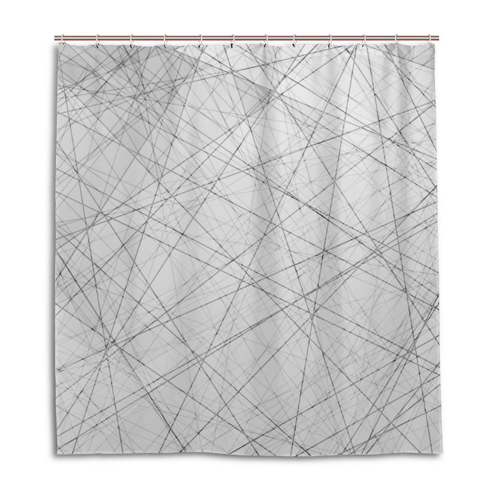 Rideau de douche imperméable motif géométrique coloré rideau baignoire 66x72