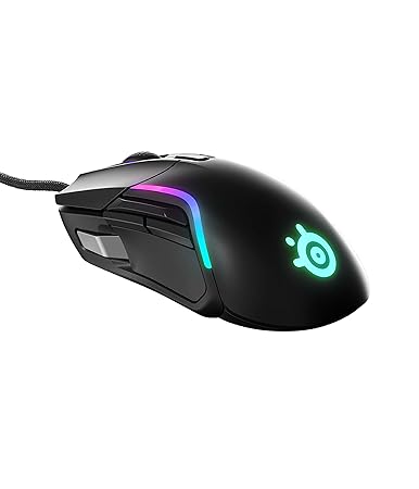 SteelSeries Rival 5 Gaming Mouse with PrismSync RGB Lighting and 9 Programmable Buttons ? FPS, MOBA, MMO, Battle Royale ? 18,000 CPI TrueMove Air Optical Sensor - Black
