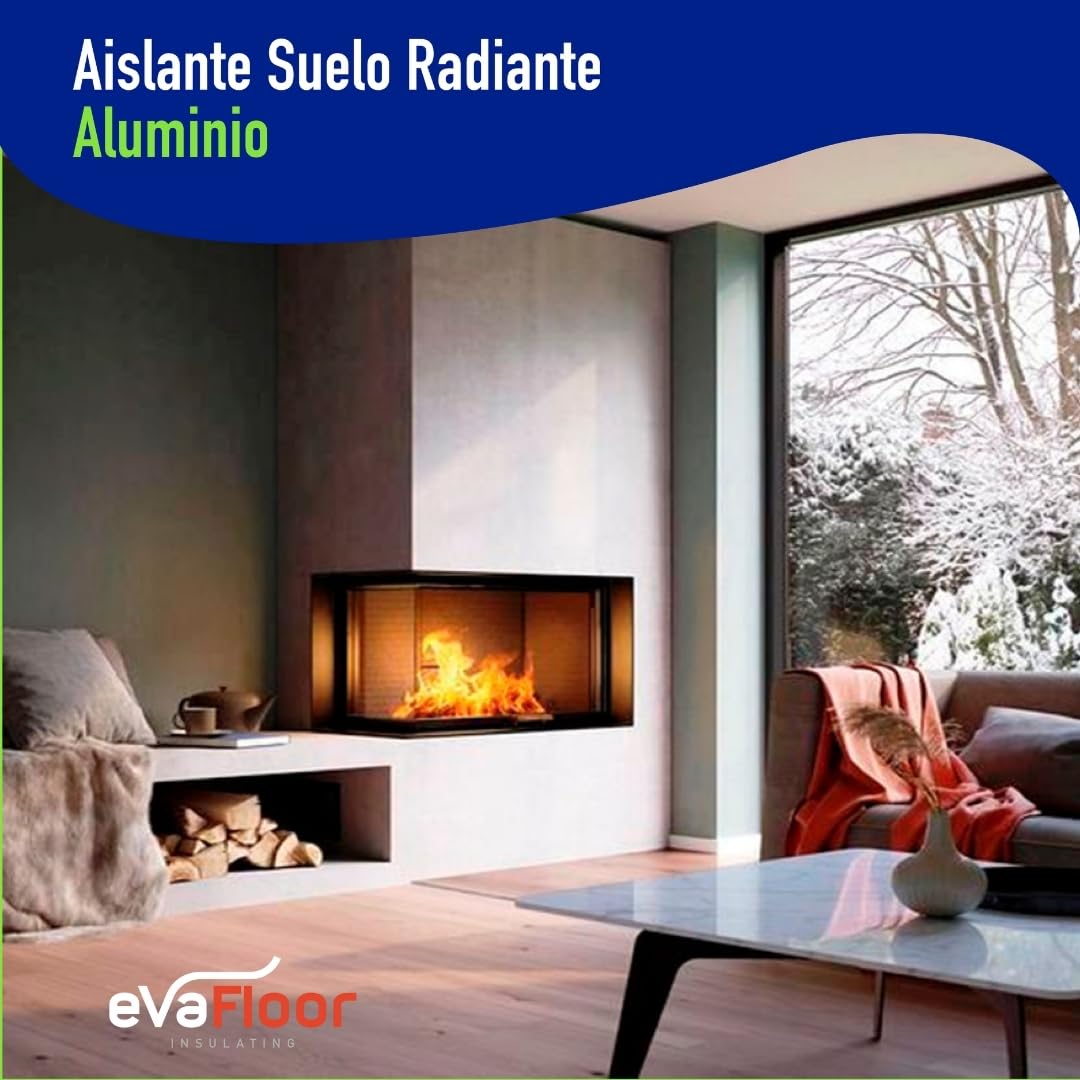 Pack 2 Aislante Suelo Laminado Radiante Aluminio 1x20 metros | Base Aislante Suelo Laminado | Fabricado con Base de Eva 2mm + Lámina Aluminio | Incluye Adhesivo