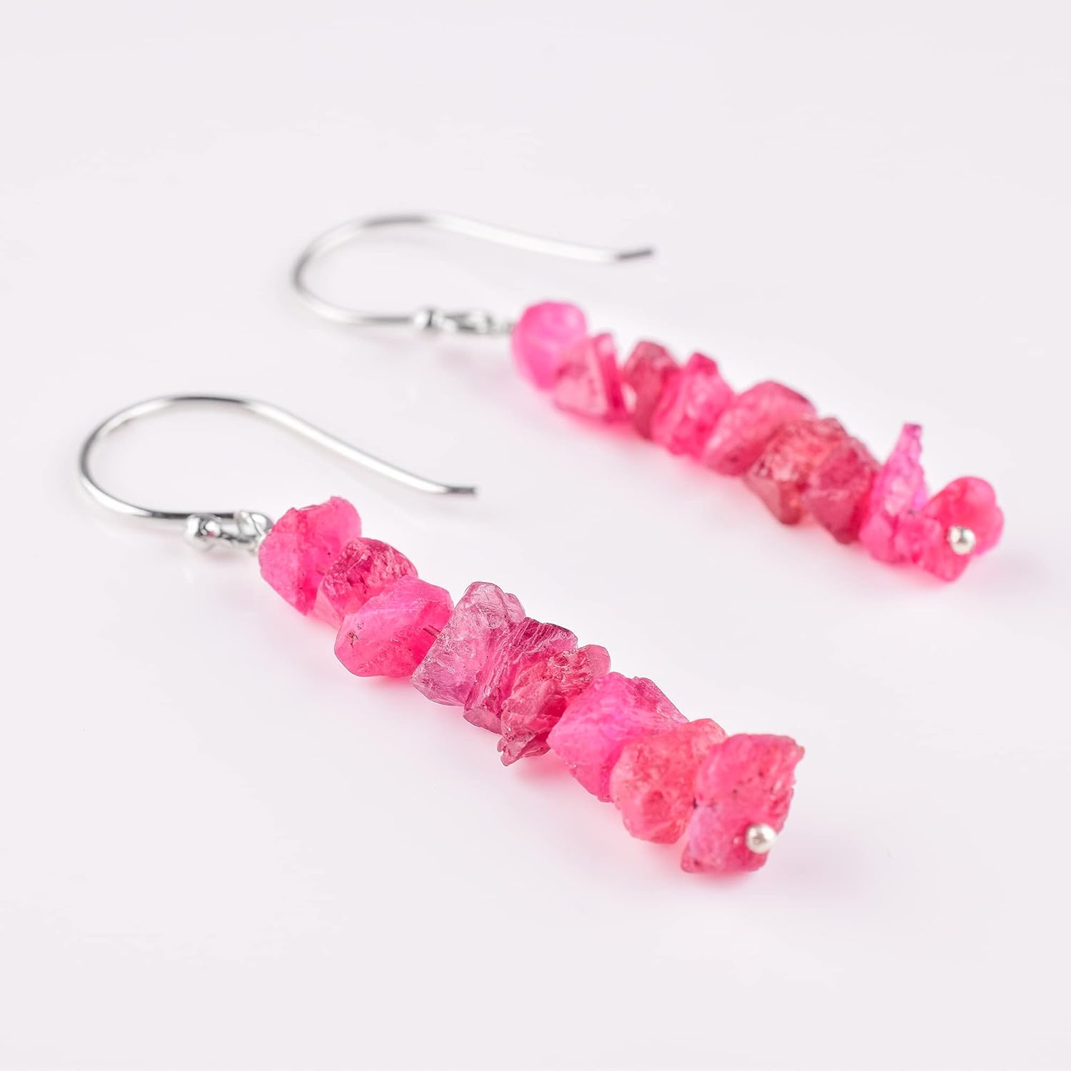 Natural Raw Red Spinel Earring In 925 Sterling Silver, Rough Gemstone Earring, Uncut Red Spinel, Stone Earring, Birthstone, Gift For Her - Image 7