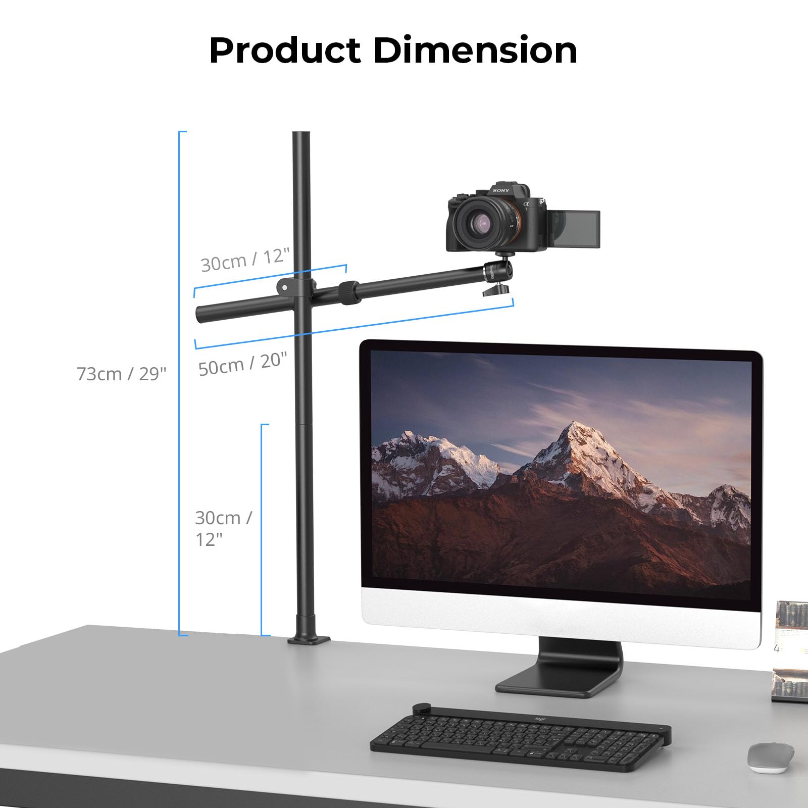 SMALLRIG Zestaw podpórek biurkowych, uchwyt na ramię do kamery z głowicą kulową 360°, stojak do mocowania kamery, telefonów komórkowych, oświetlenia, mikrofonów - 4938