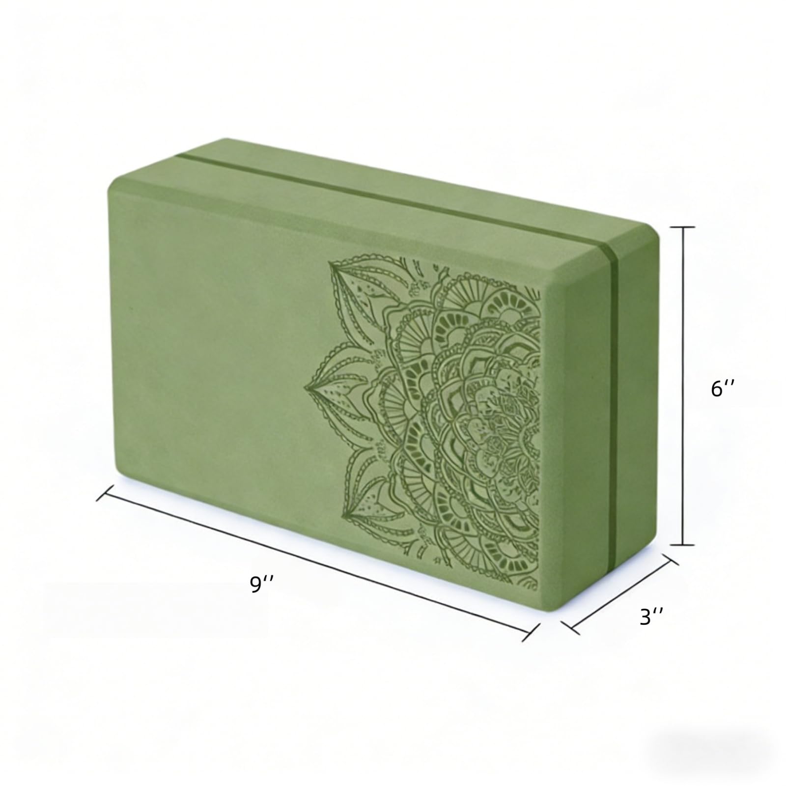 Bloques de yoga EVA, paquete de 2, ladrillos de yoga antideslizantes de alta densidad con patrón de mandala, 9 x 6 x 3 pulgadas para yoga, pilates, estiramiento