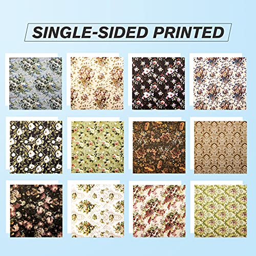 Vondyu Cardstock Paper Pad 6 X6 Inches-Floral Pattern Scrapbook Paper Pad-24 Sheets Lovely Card Making Paper Pack Vintage Single-Sided Scrapbooking Pages Decorative Craft Papers Photo Album Decor (A) #TOP3