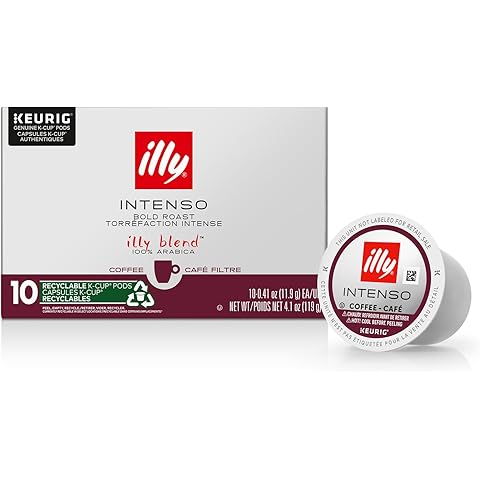 illy Coffee, Dark Roast, K-Cup for Keurig, 100% Arabica Bean Signature Italian Blend, Premium Gourmet Roast Single Serve Drip Coffee