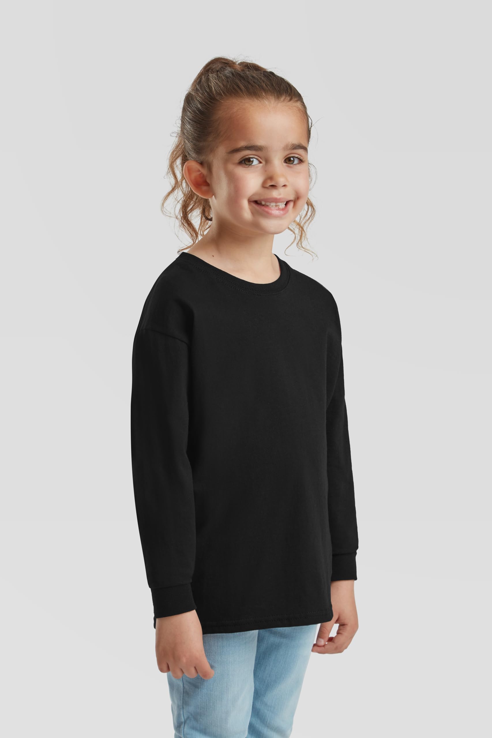 Fruit of the Loom 10er Pack Kids Valueweight Long Sleeve T | Kinder Langarmshirt aus hochwertiger Baumwolle für Jungen & Mädchen + gratis MyShirt Stoffbeutel