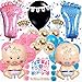 Gender Reveal Party Supplies kit- 87 Pieces Gender Reveal Decorations | Baby Shower | Baby Gender Reveal ideas | Boy Or Girl Banner| Gender Reveal Cupcake Toppers| Mommy to be Sash for baby shower| Gender Reveal Props