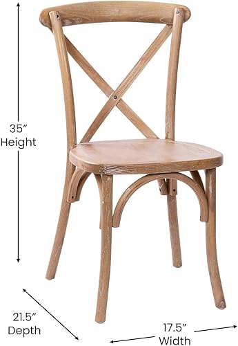 Miniatura 3 de Flash Furniture Advantage Medium con silla X-Back de grano blanco