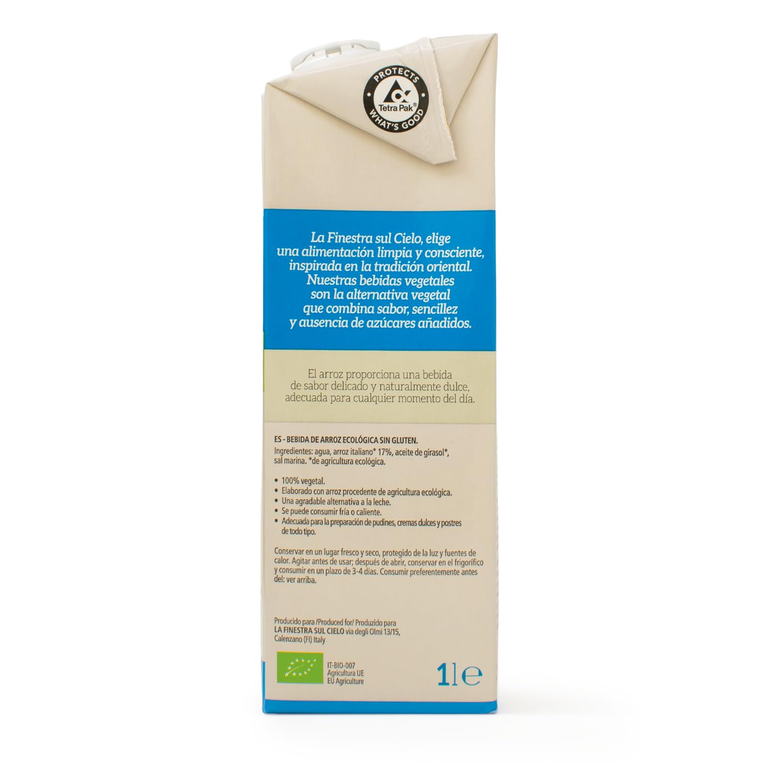 La Finestra sul Cielo Bebida De Arroz Bio Gluten Free - La Finestra Sul Cielo - 1L