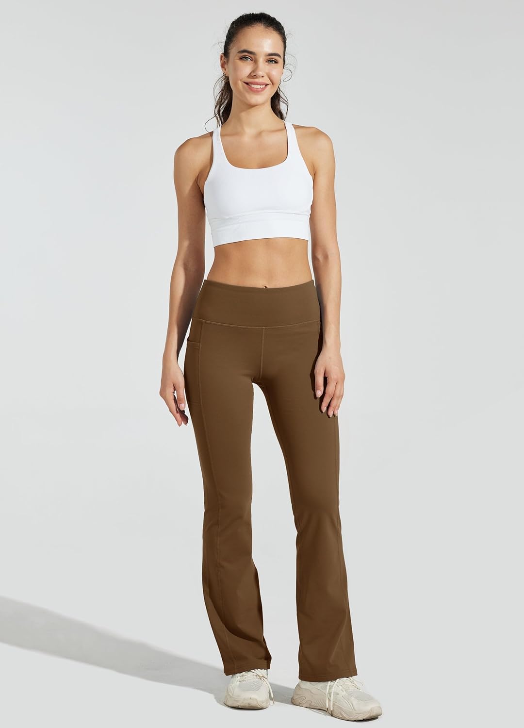 Willit Women's Fleece Lined Pants Yoga Bootcut Thermal Winter Pants High Waisted Flare Leggings Water Resistant - Image 6