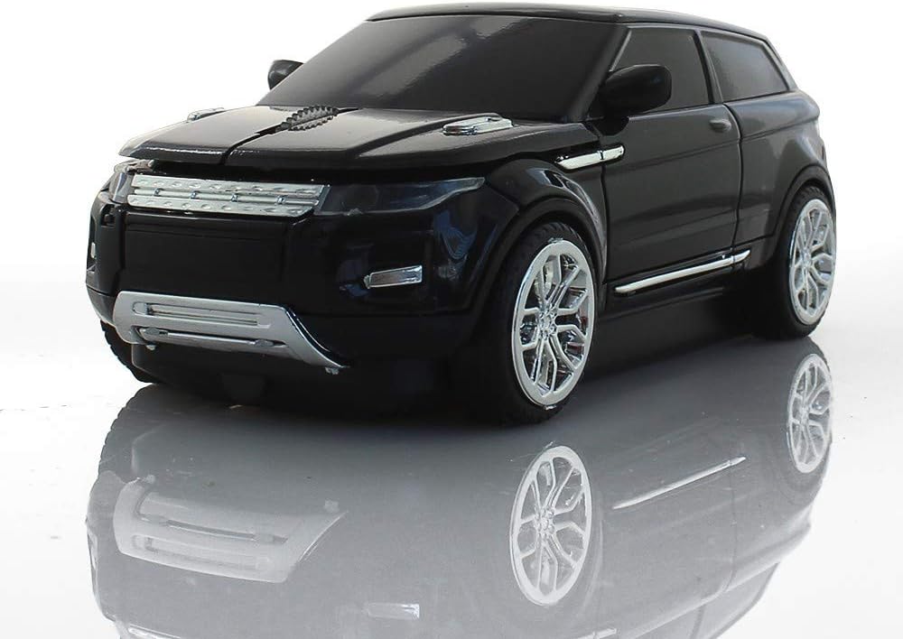 Wireless Sports Car Mouse 2.4G Optical for Desktop and Laptop (Black)