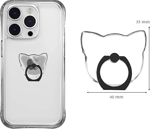 Miniatura 9 de SKYPIA Soporte transparente para anillo de dedo, paquete de 4 soportes para teléfono celular, soporte de agarre de dedo con soporte de 360 para