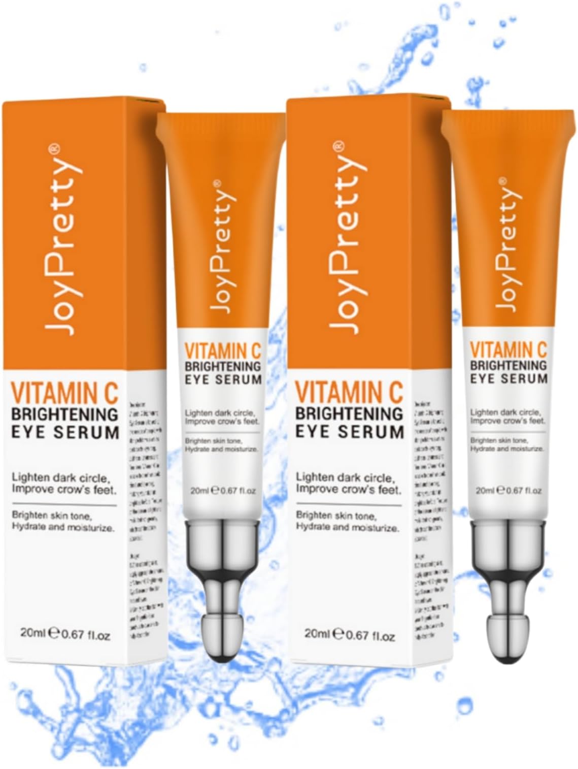 New JoyPretty Vitamin C Brightening Eye Serum,Eye cream,Anti Aging Serum with Vitamin C, Niacinamide and Hyaluronic Acid,Remove for Dark Circles Puffiness Under Eye Bags Fine Line Crow's Feet (2)