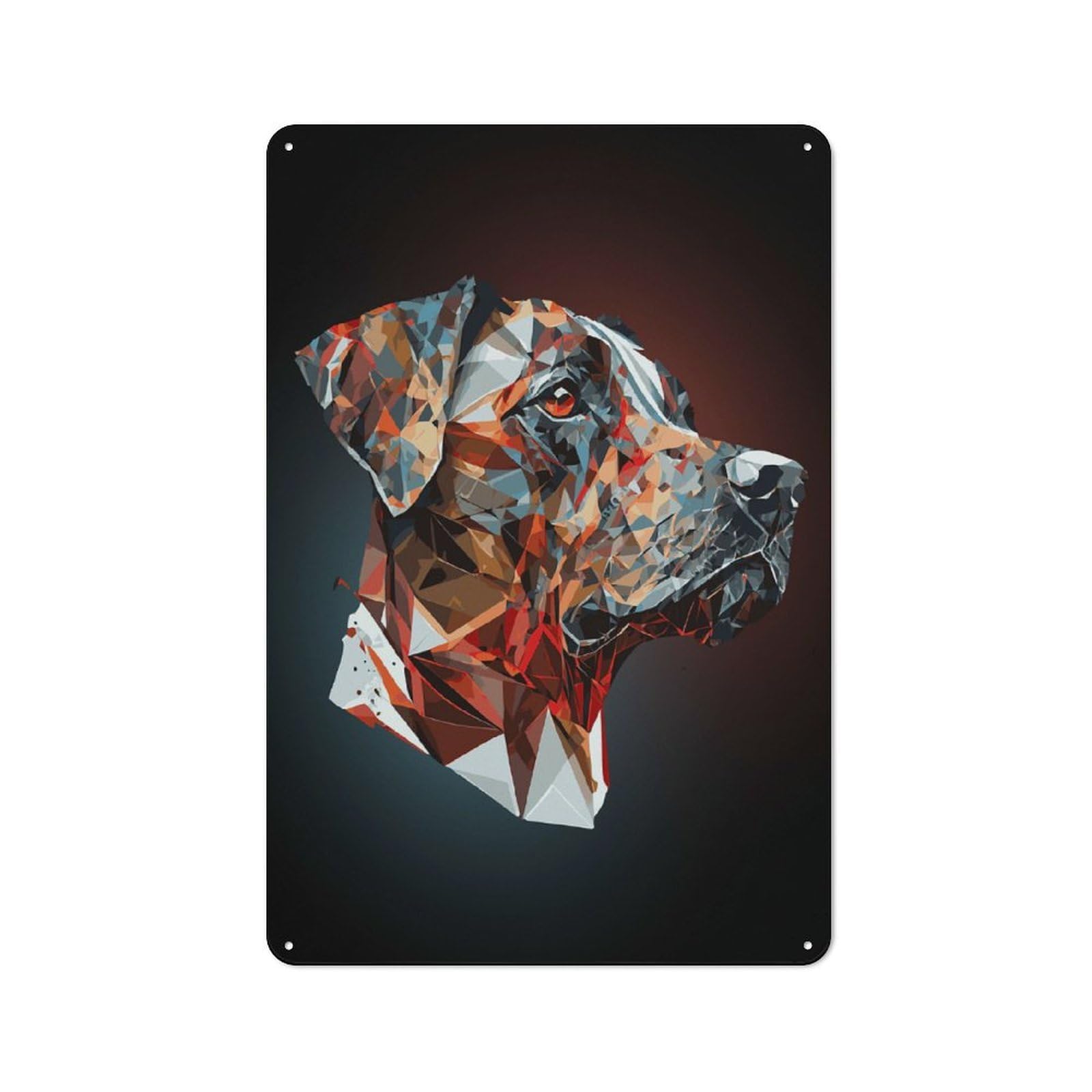 Junmoney Style-10 Clean Industrial Abstract Labrador Painting Industrial Metal Sign 30X20cm, Studio Wall Art For Loft, Studio, Office Or Creative Room