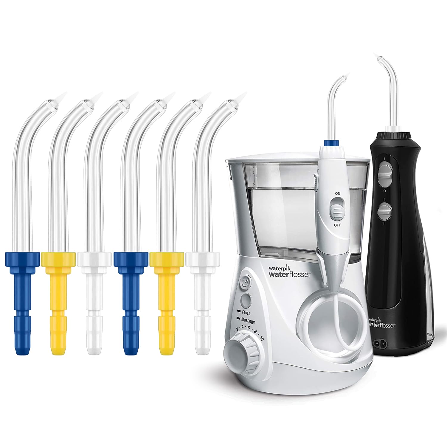 Punte di ricambio per filo interdentale Waterpik, punte per idropulsore dentale Waterpik (come WP-100) e irrigatori orali di altre marche (6 pezzi)