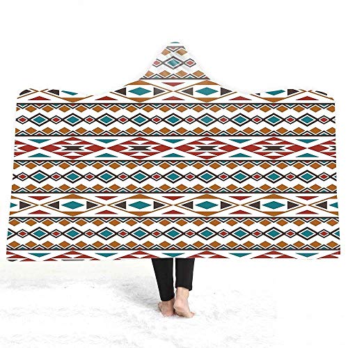 Cozy Double Plush Hooded Blanket Bohemia Magic Cloak Hooded Cloak Blanket Warm ( Color : 2 , Size : 130150cm )