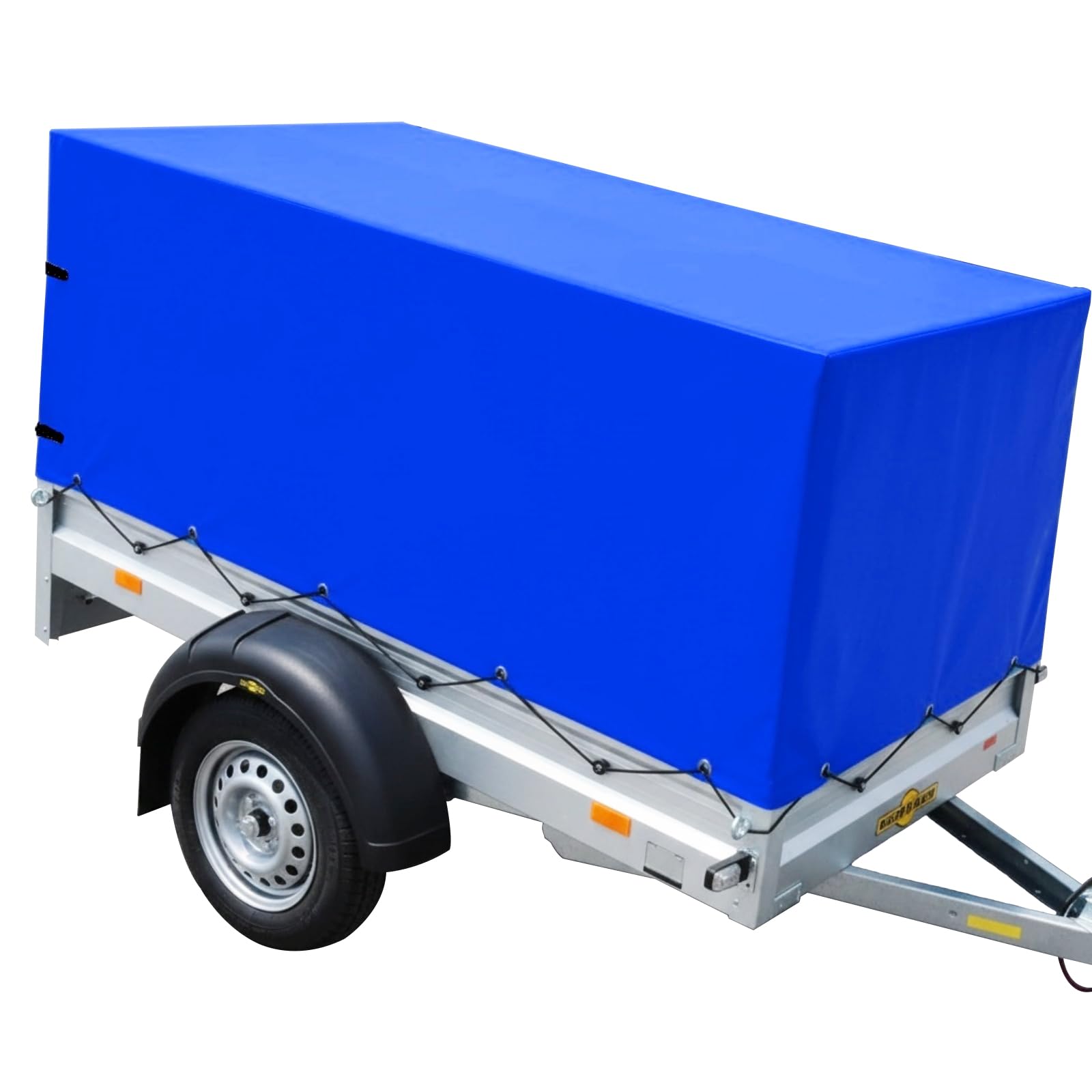 Anhängerplane 210×114×90 cm, Anhänger Hochplane mit Ösen, 6 Schnallen & 8 m Gurt, LKW Plane Wasserdicht, Winddicht, Sonnenbeständig, aus 600D Oxford-Gewebe