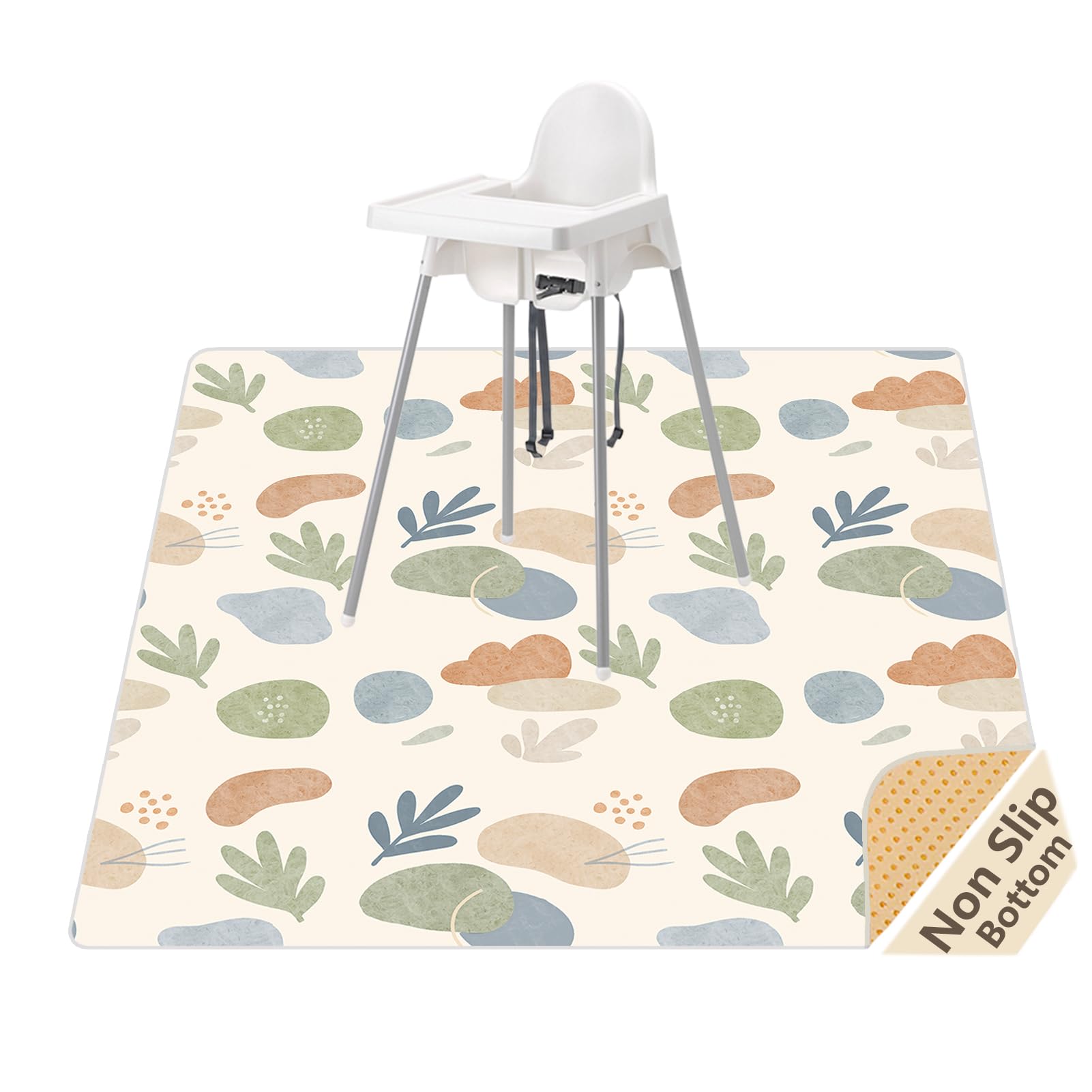 Splat Mat for Under High Chair, Waterproof Washable High Chair Floor Mat
