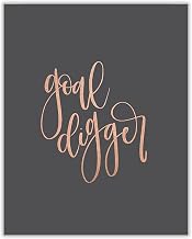 AMERICAN LUXURY GIFTS Goal Digger Wall Art Print – 8x10 Motivational Gold Foil Print, Contemporary Typographic Décor For Home Decor, Office Decor & Classroom Decor. Great Motivational Gift. Unframed