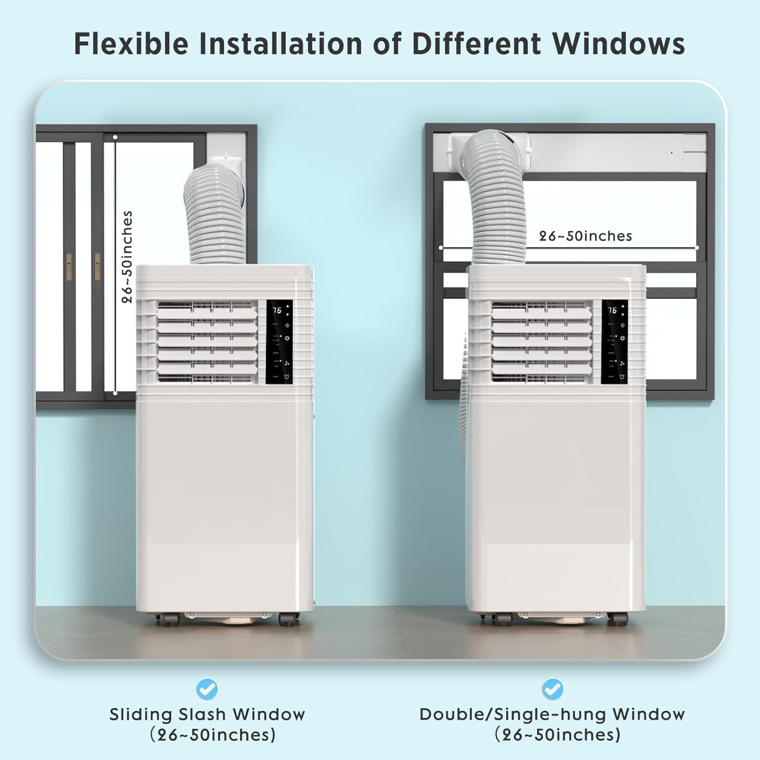 COWSAR 10000 BTU Portable Air Conditioner | Cools Up to 450 Sq.Ft, 4-in-1 Multi-Functional AC with Remote, LED Display & 24H Timer, Full Installation Kit Included