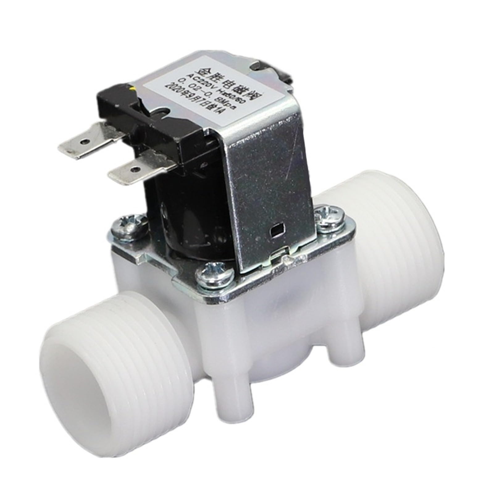 Électrovanne plastique 3/4" 220V alternative normalement ouverte pour contrôle d'eau