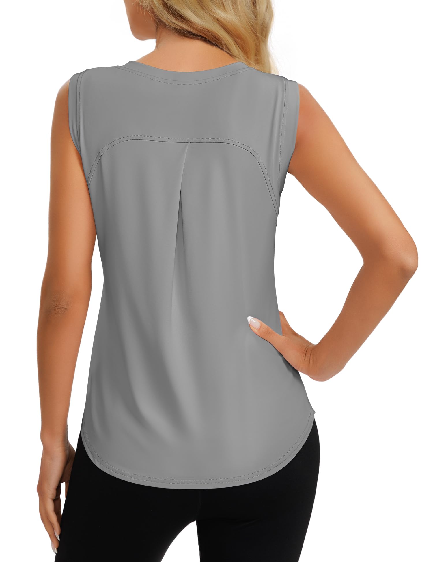 Dawnrole Damen Sport Top Ärmelloses Tennis Fitness Shirt Damen Leichte Yoga Sport Oberteile