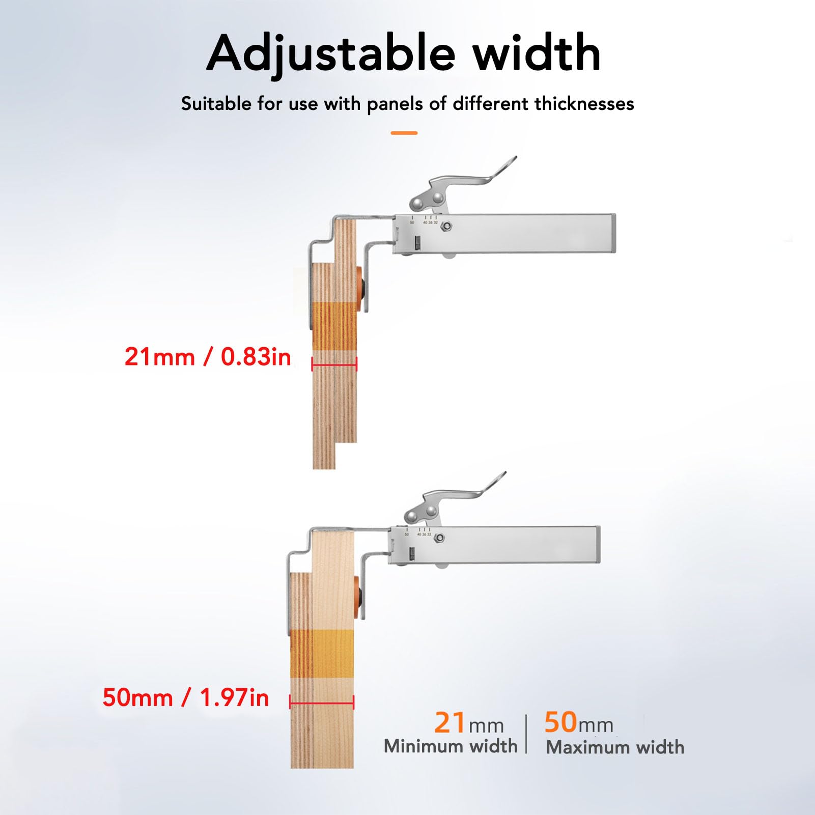 Morsetto di Fissaggio per Cassetti Regolabile, Larghezza Regolabile 21 a 50 Mm, Clip per Cassetti in Acciaio Inossidabile per Installazione di Mobili, Morsetti per