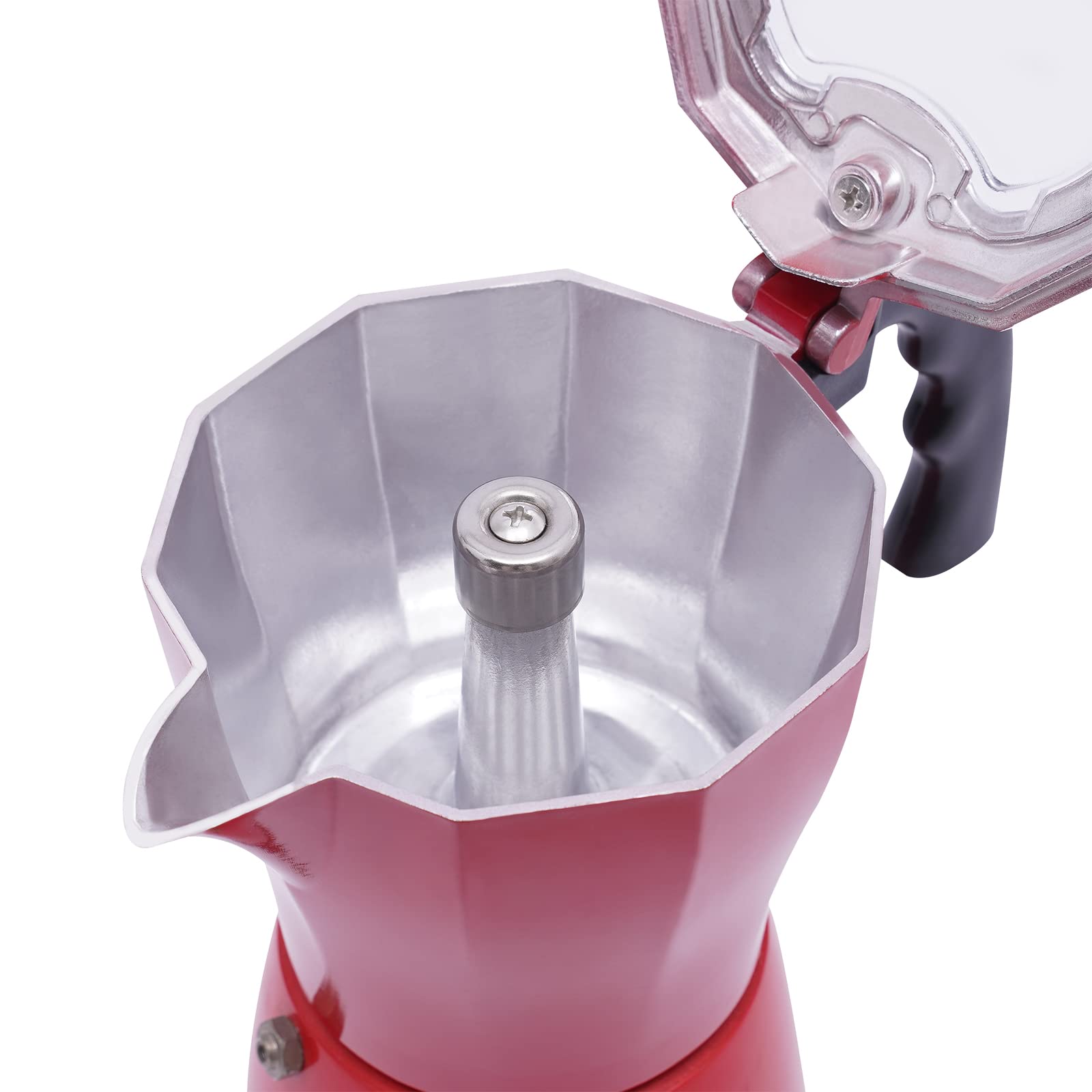 Caffettiera elettrica 300 ml, macchina per caffè espresso piccola e compatta per 1-6 tazze, Moka Pot con base girevole a 360°, ideale per casa, ufficio e viaggi