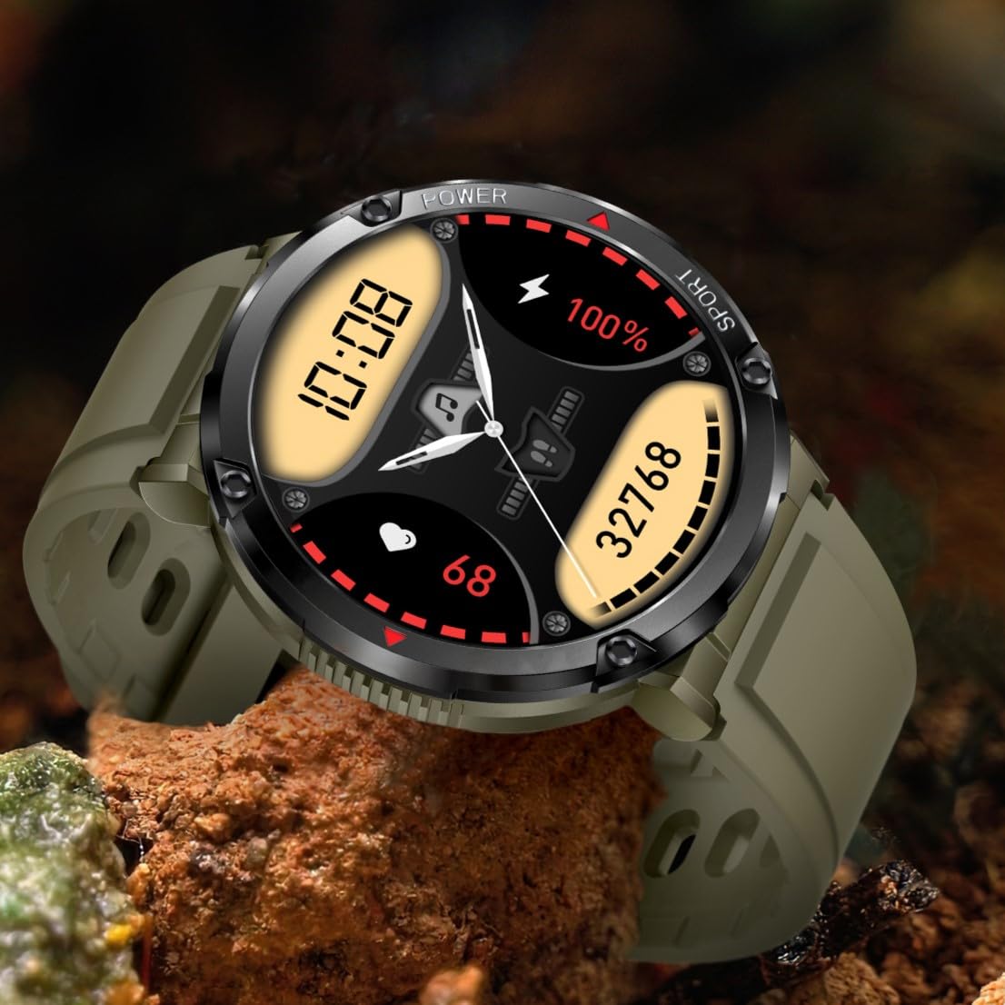 Smartwatch T30 z Słuchawkami Bluetooth F9 – Zegarek Męski z Rozmowami, Tętno, Ciśnienie, Saturacja, Sport, Muzyka, IP68, Bateria 600mAh, Ekran HD 1.6", PL Menu