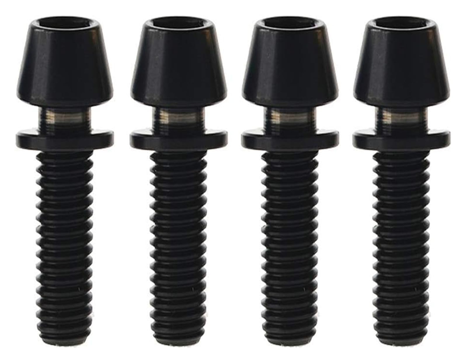 DWAMMEBRS Bolts M6x18mm Taper Allen Head Screws with Ti Washer for Bike Disc Brake Pack of 4(Black)