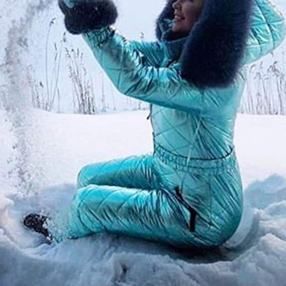Aurgelmir Womens Winter Ski Suit Fur Collar Coat Windproof Waterproof Warm Ski Jumpsuit Snowsuits - Image 2