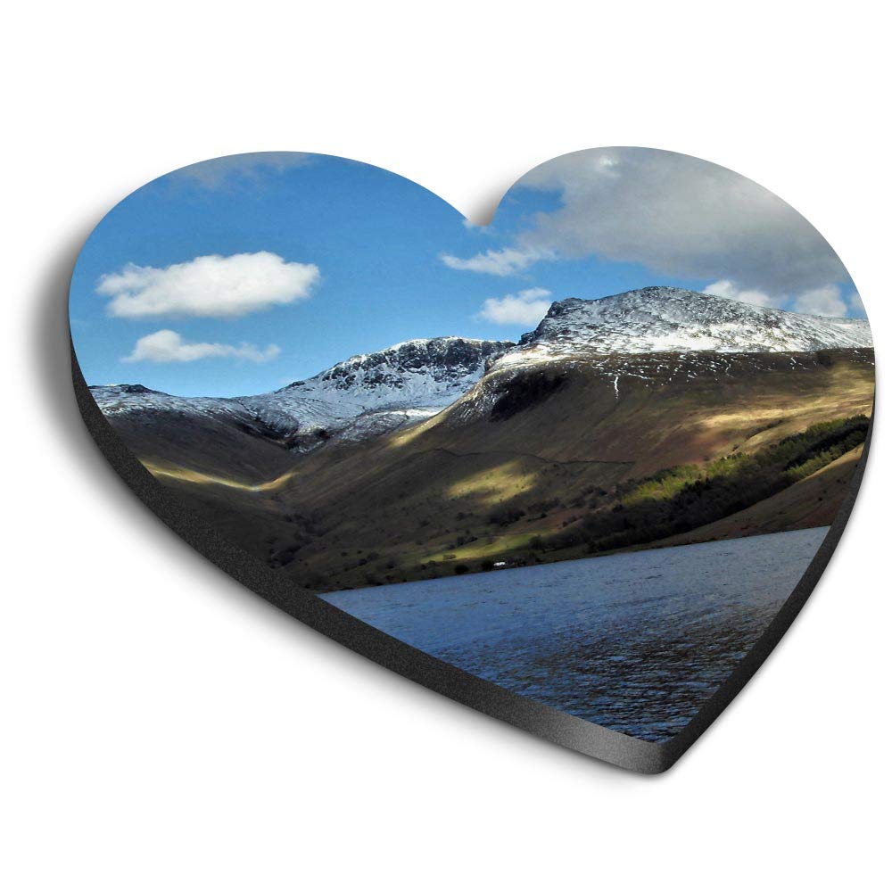 Destination Vinyl Ltd Multicolor 1 X Heart Mdf Magnets - Scafell Pike Lake District England 24154