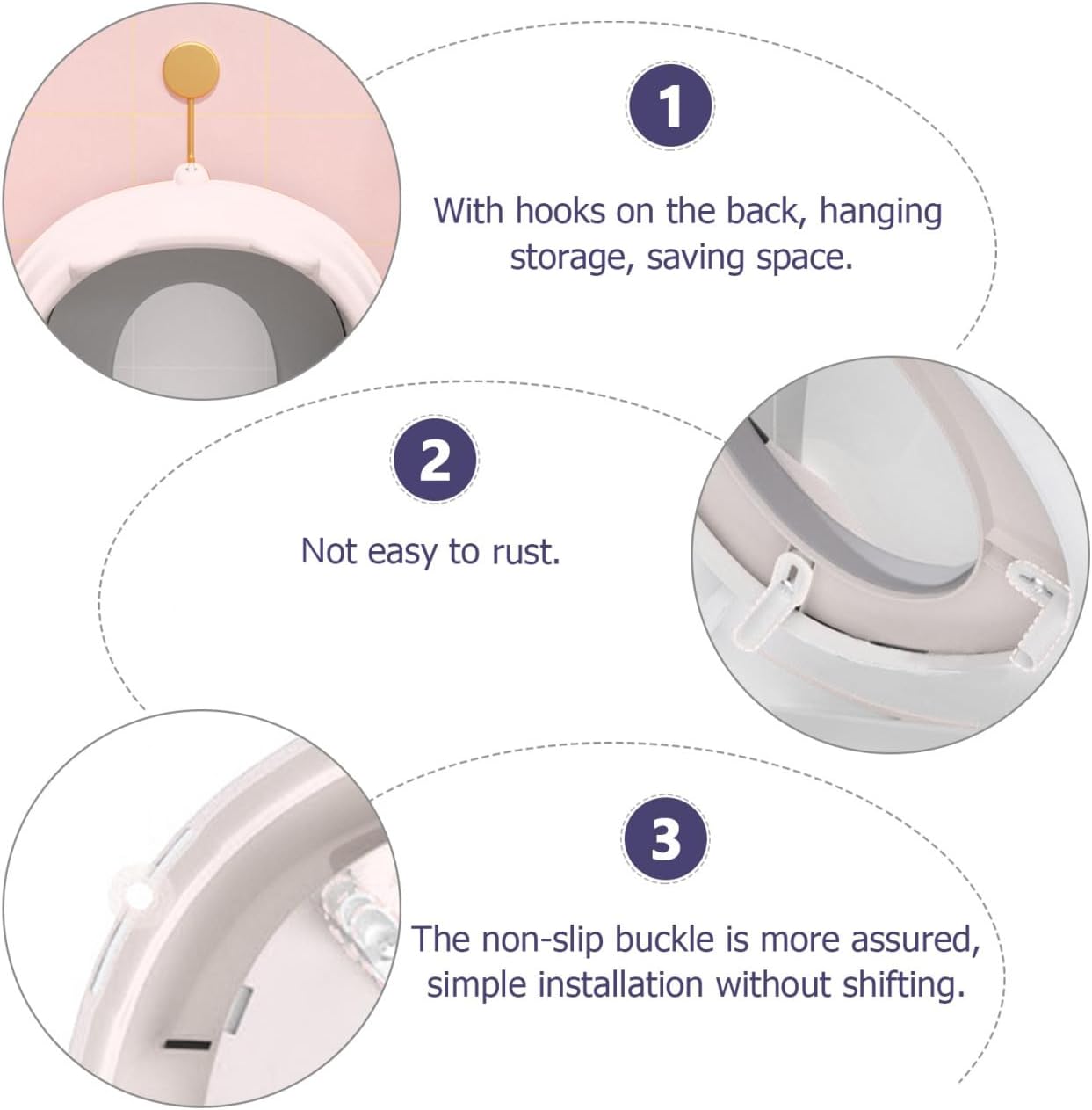 HANABASS 1pc Practical Toilet Seat Slip Grip Pu Cushion for Toddlers Easy to Install Potty Training Ring for Boys and Girls Home Use Grey