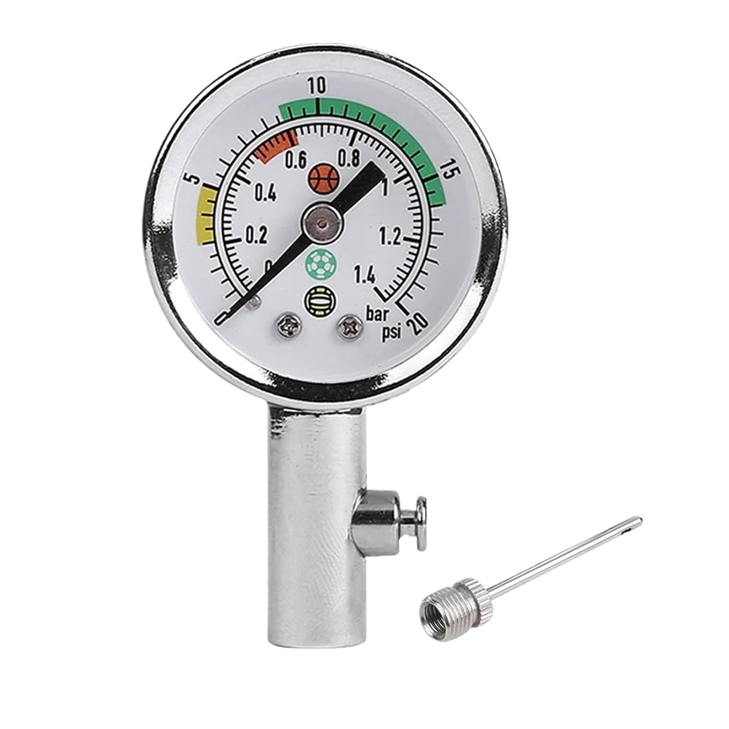 1pcs Basketball Barometers Portable Gauge Air Watch with Air Release Valve Inflatable Quick Sport Measuring Instruments