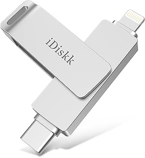 iDiskk MFi Certified 128GB iPhone-Photo-Stick,Android Photo-Stick-for-iPhone, iPhoto Memory-Stick Thumb Drives for iPhone Backup Memory Stick for iPhone, iPad, Type-C Phone, PC